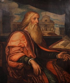 Portrait of Giovanni Rucellai (1403-1481) Huge Antique Oil Painting