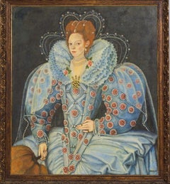 Queen Elizabeth 1, Huge English Portrait Oil Painting on Canvas