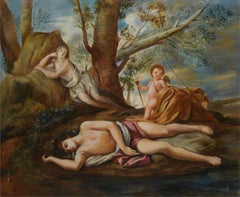 Echo and Narcisse, Large Oil Painting on Canvas by Louvre Copyist