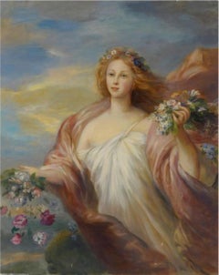 Spring, Large Oil Painting on Canvas by Louvre Copyist