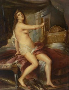 The Death of Didon, Large Oil Painting on Canvas by Louvre Copyist