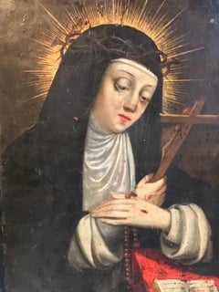 Early 1600's Italian Old Master Saint Clare of Assisi