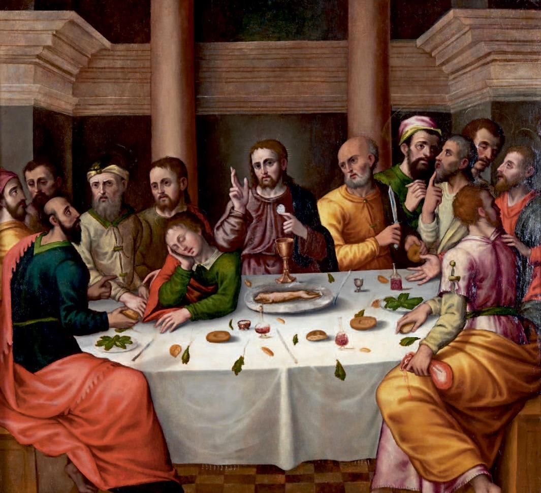 Workshop of Juan de Flandes Portrait Painting - The Last Supper, circa 1500, Important Early Old Master Oil Painting