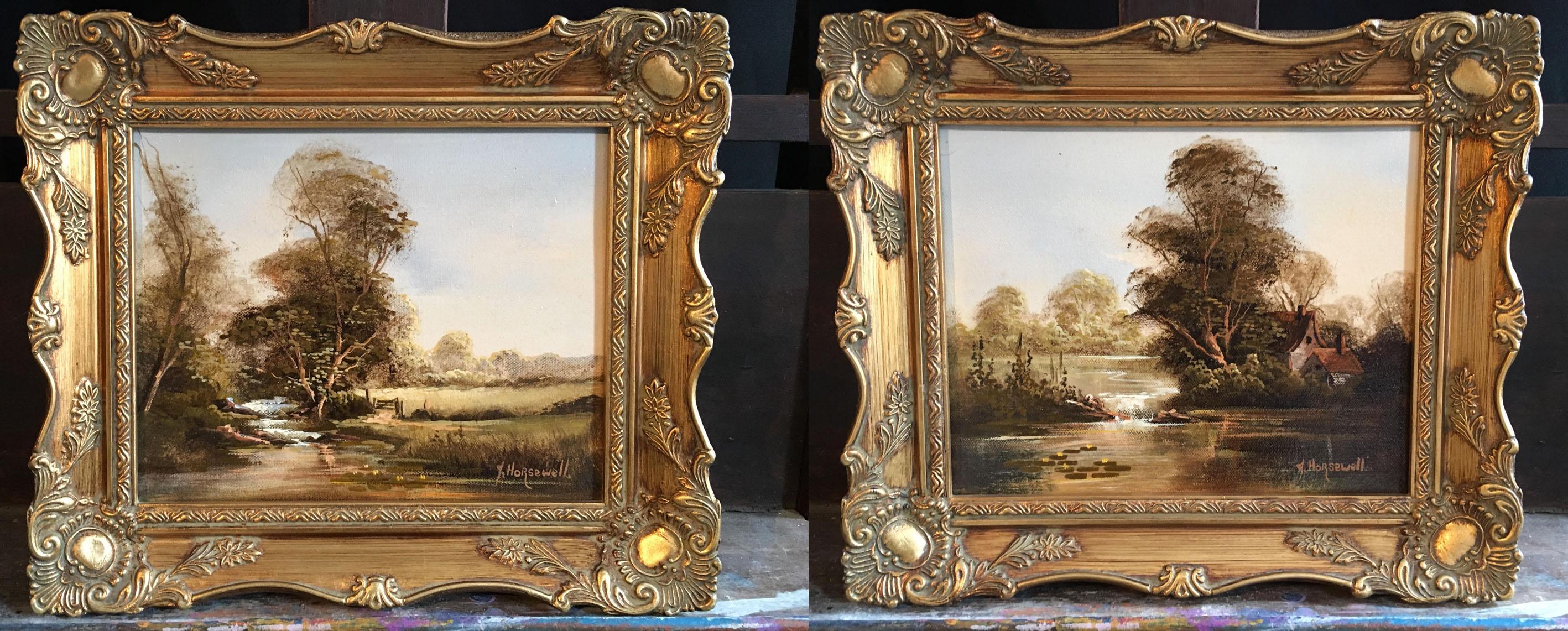 Brian D. Horswell Landscape Painting - Pair English Rural Landscape Oil Paintings, Signed by the Artist