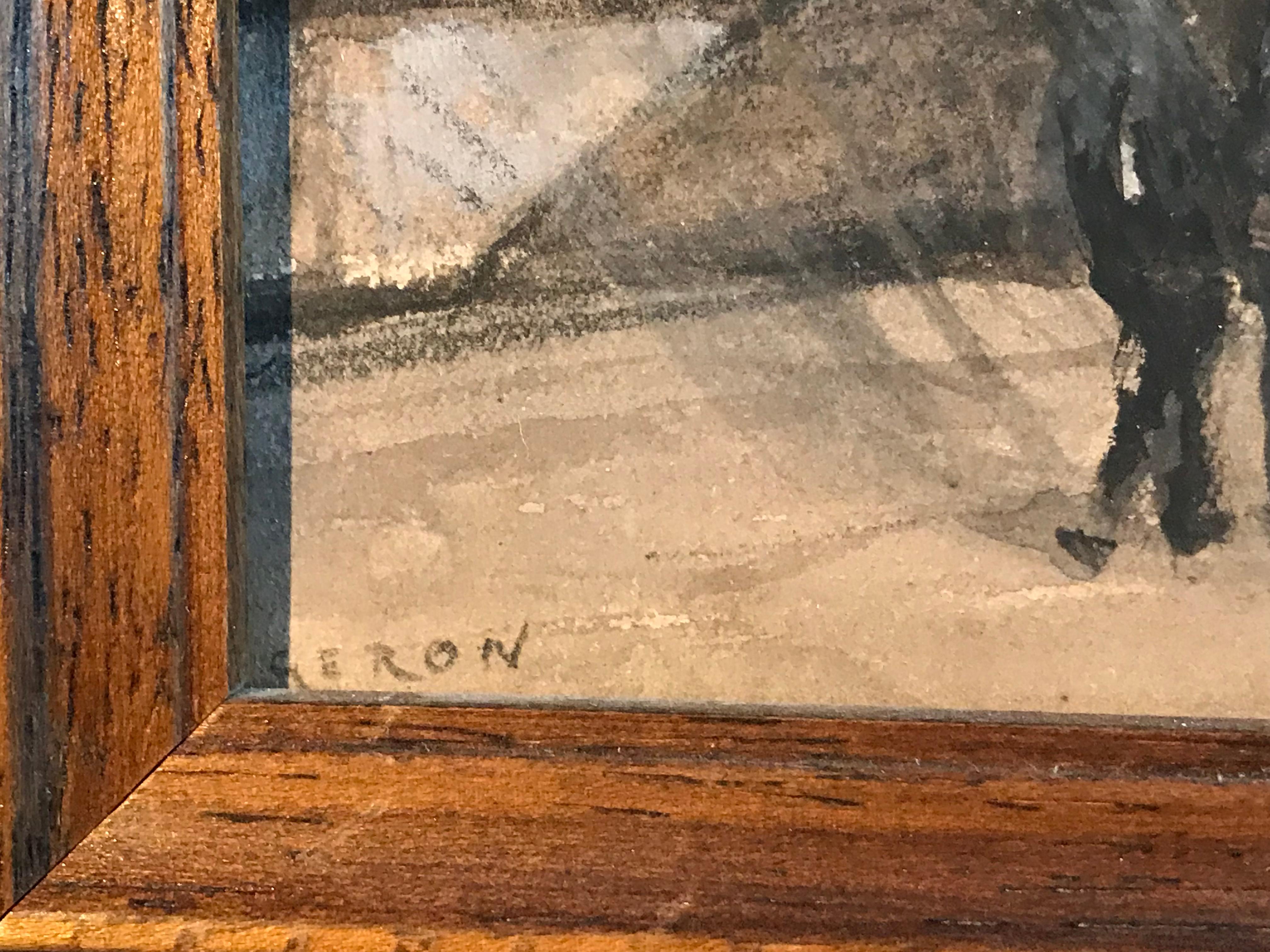 Le Pont Neuf
de René Ligeron (francés, 1880-1946)
firmado abajo a la izquierda
acuarela sobre papel, enmarcada
tamaño enmarcado: 6 x 7,75 pulgadas

Encantadora pintura impresionista francesa que capta a un artista en su caballete a orillas del río