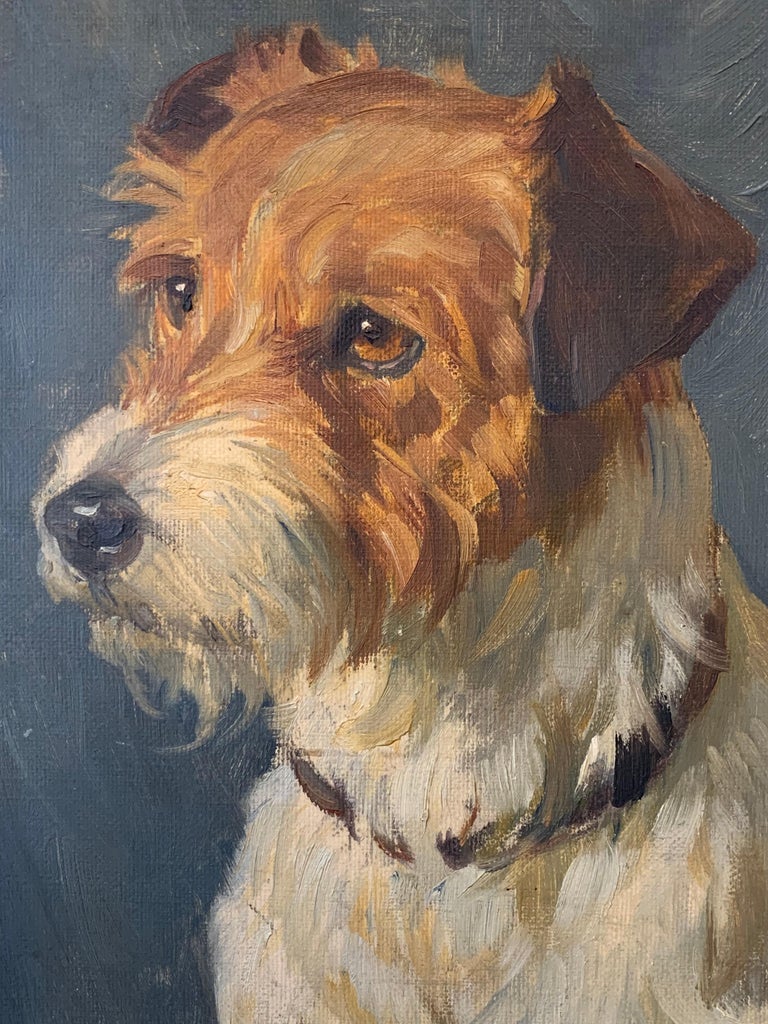 Penrenberg Jack Russell Terrier Dog Original Signed Oil Painting 1915