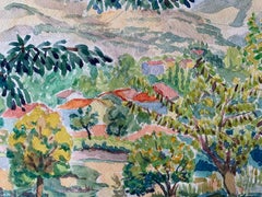 Paesaggio provenzale post-impressionista firmato nel 1940