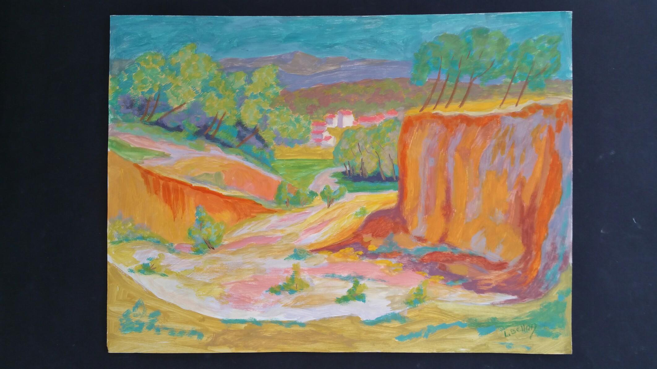 Provence High Summer Landscape Post-Impressionist Signed Mid 20thC Painting 2