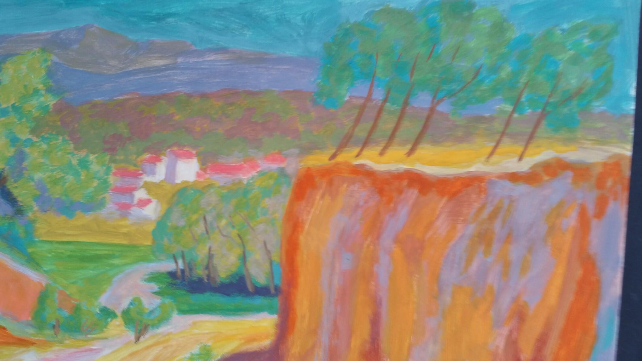 Provence High Summer Landscape Post-Impressionist Signed Mid 20thC Painting 3