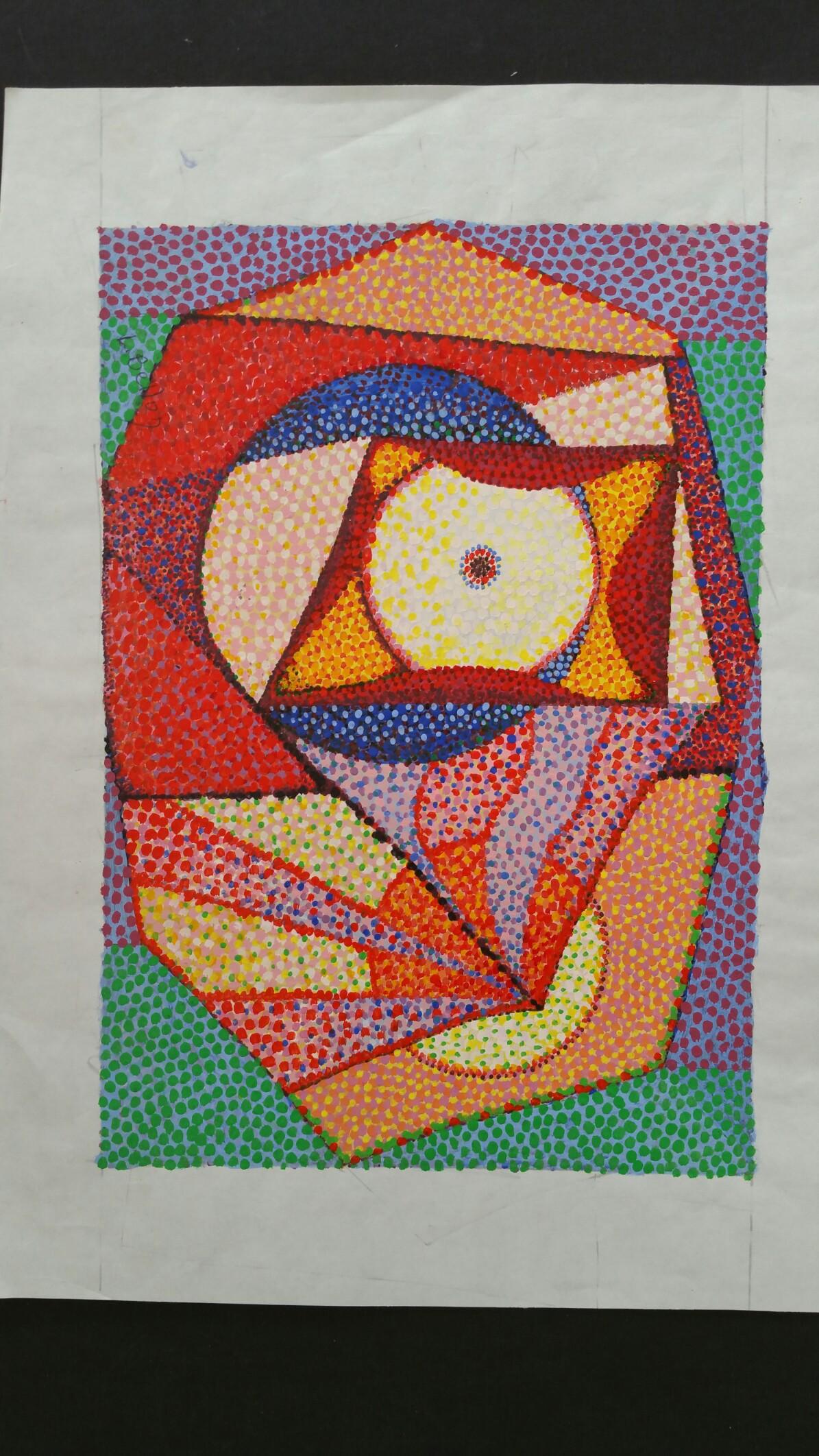 Pittura astratta neoimpressionista francese della metà del XX secolo - Abstract Drawing Marrone di Louis Bellon