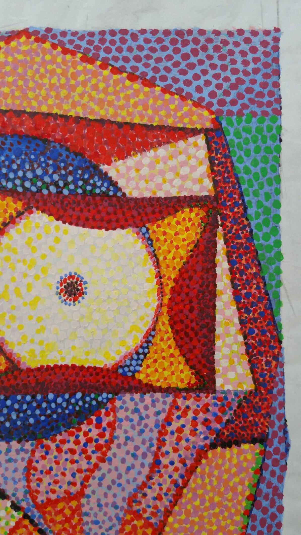 Dessin abstrait pointilliste
par Louis Bellon (français 1908-1998)
initialled lower right
peinture à la gouache sur papier, non encadrée
mesures : 8.75 x 6 pouces (l'ensemble de la feuille mesure 11.25 x 8.9 pouces)

provenance : collection privée