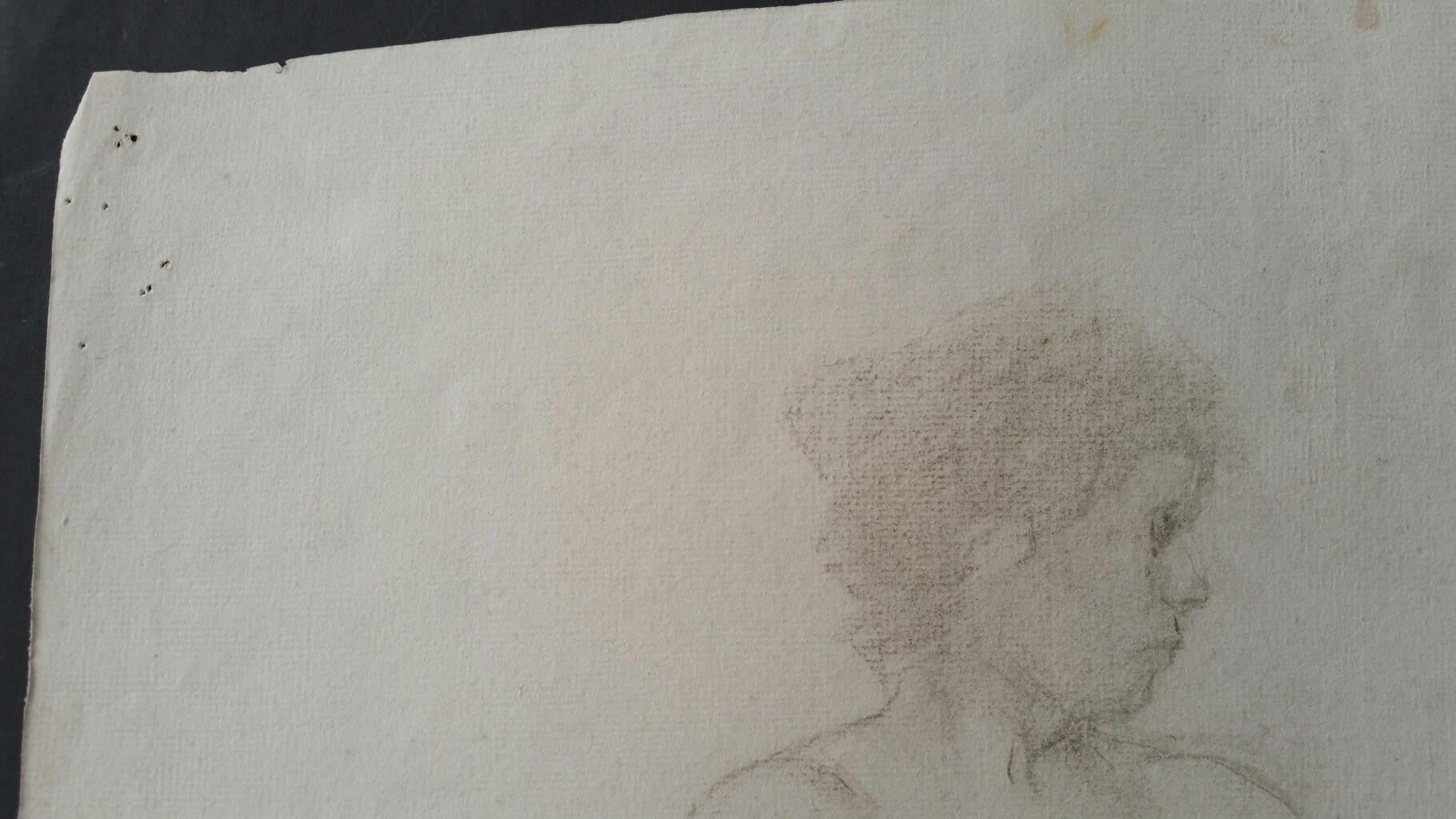 Boceto de retrato antiguo inglés de desnudo femenino reclinado (doble cara) en venta 4