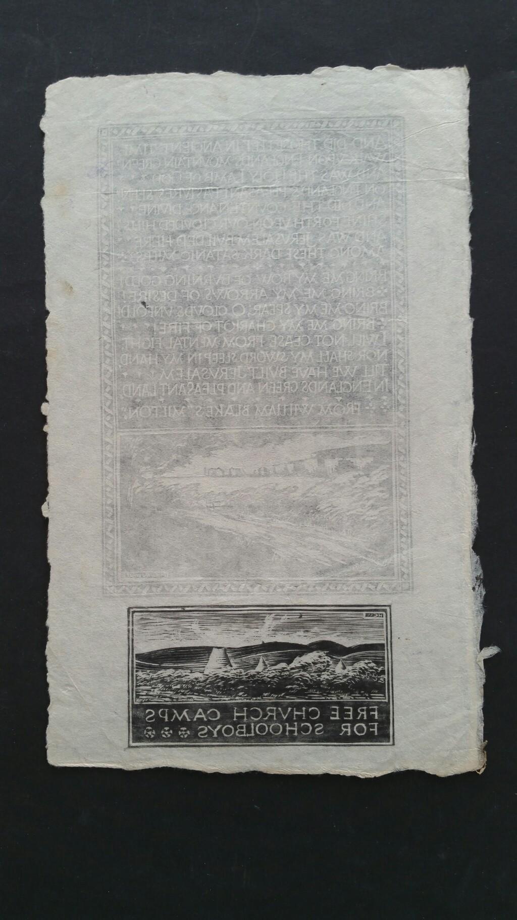 English Antique Woodcut Engraving, William Blakes's Milton - Modern Print by Henry Clarence Whaite