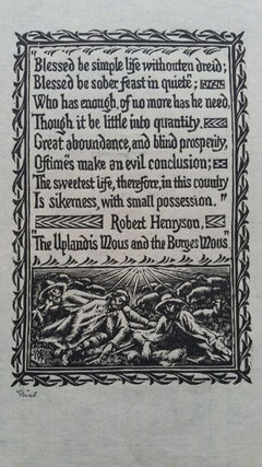 English Antique Woodcut Engraving, Robert Henryson prose Aesops Fable