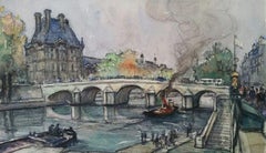 Ecole du Louvre Paris and Pont Royal, Mid 20th Century 