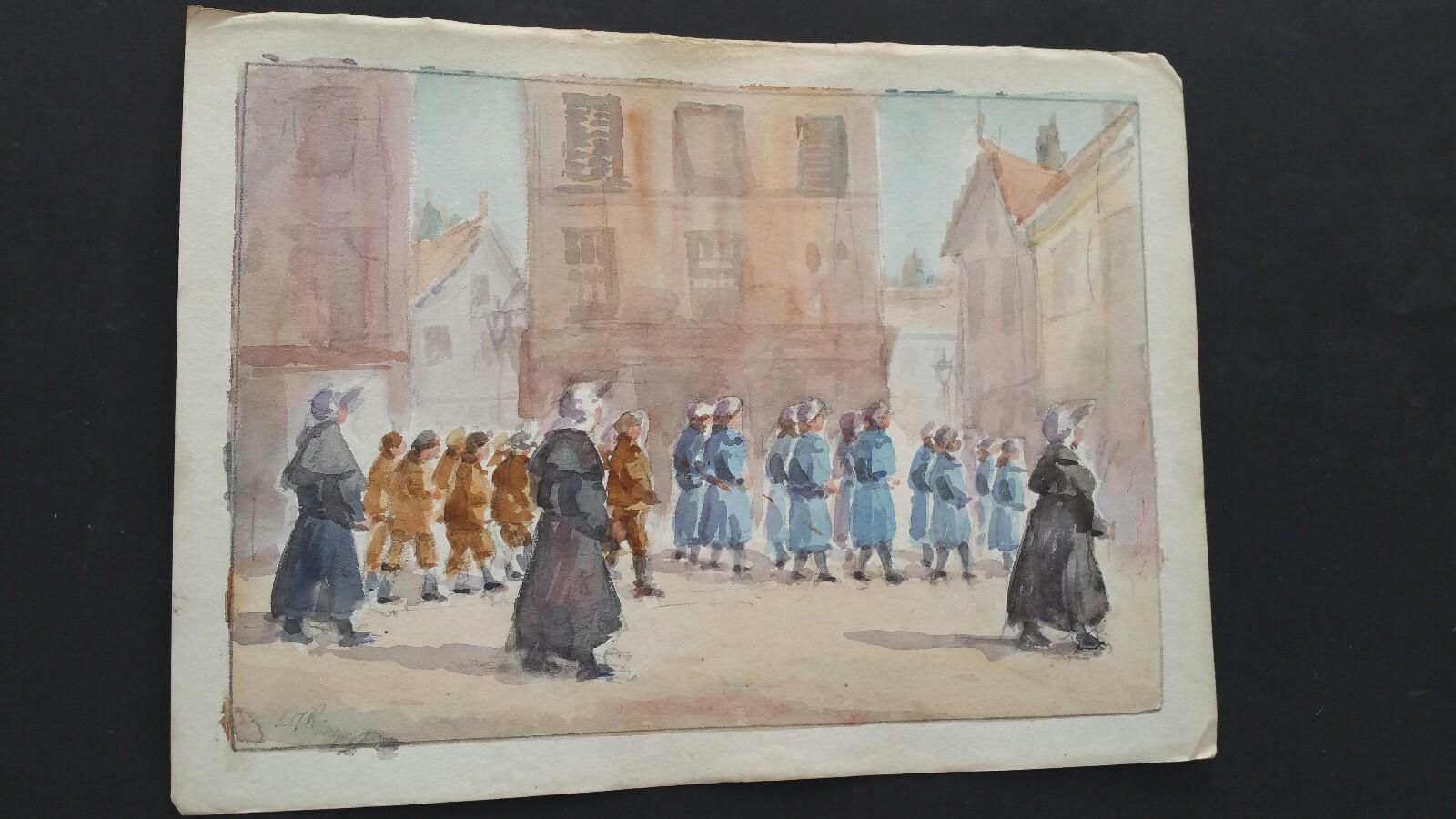 Mid 20th Century Procession of Orphan Children Luxembourg    For Sale 1
