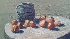 Mid 20th Century French Impasto Oil Painting on Canvas Still Life