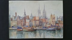 Metà del XX secolo Belgio, Chiesa e porto di Ostenda