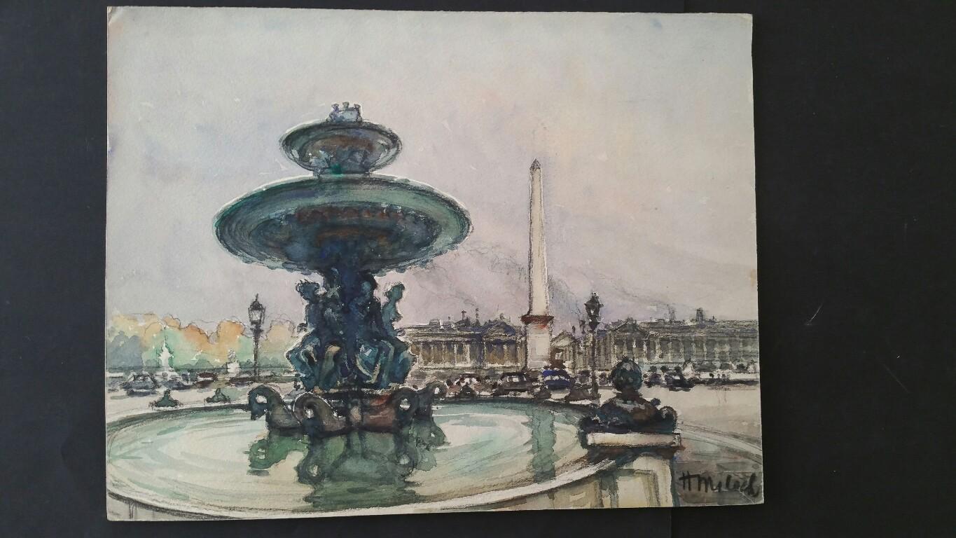 Ecole de Paris, Mid 20th Century, Two Landmark Paintings  For Sale 1