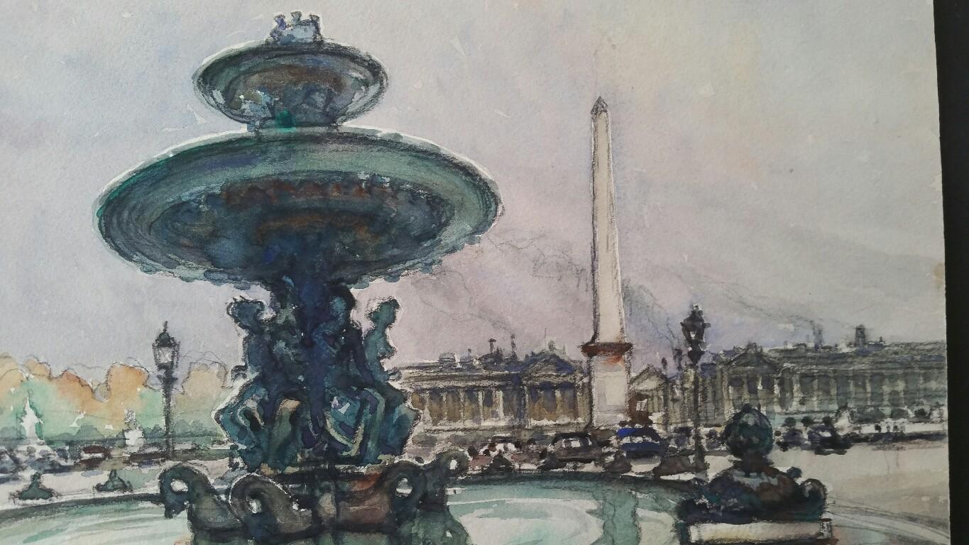 Ecole de Paris, Mid 20th Century, Two Landmark Paintings  For Sale 2