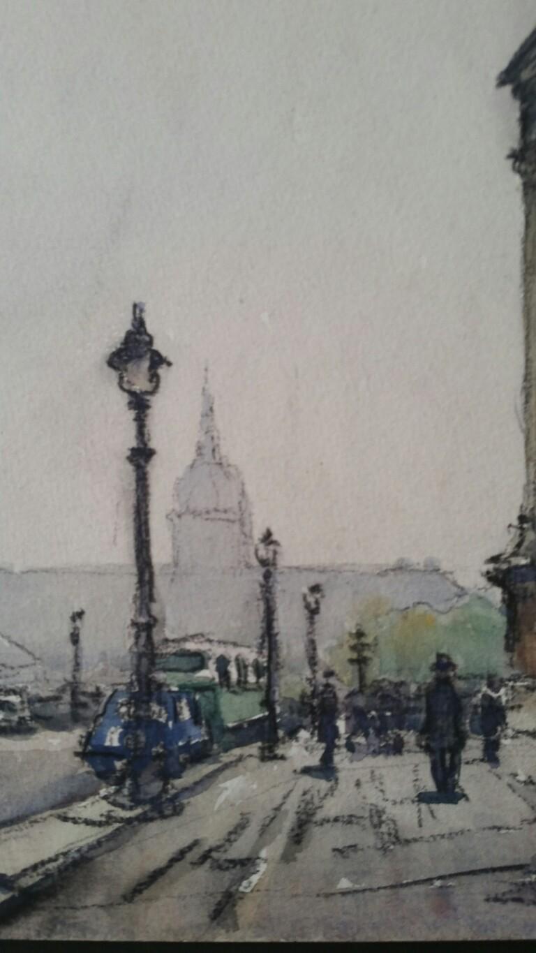 Paris: Pont Alexandre III and Place de la Concorde
by Henri Miloch (1898-1979)
signed lower right on Place de la Concorde, the other is unsigned
watercolour and gouache painting on artist's paper, unframed

Sheet:: 9.75 x 12.5 inches

Two lovely