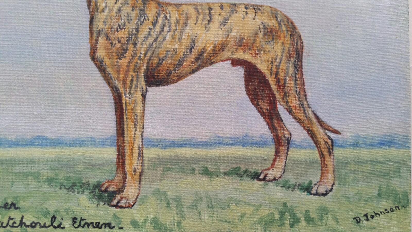 English School 20th Century Oil Painting of a Champion Sloughi Dog For Sale 1