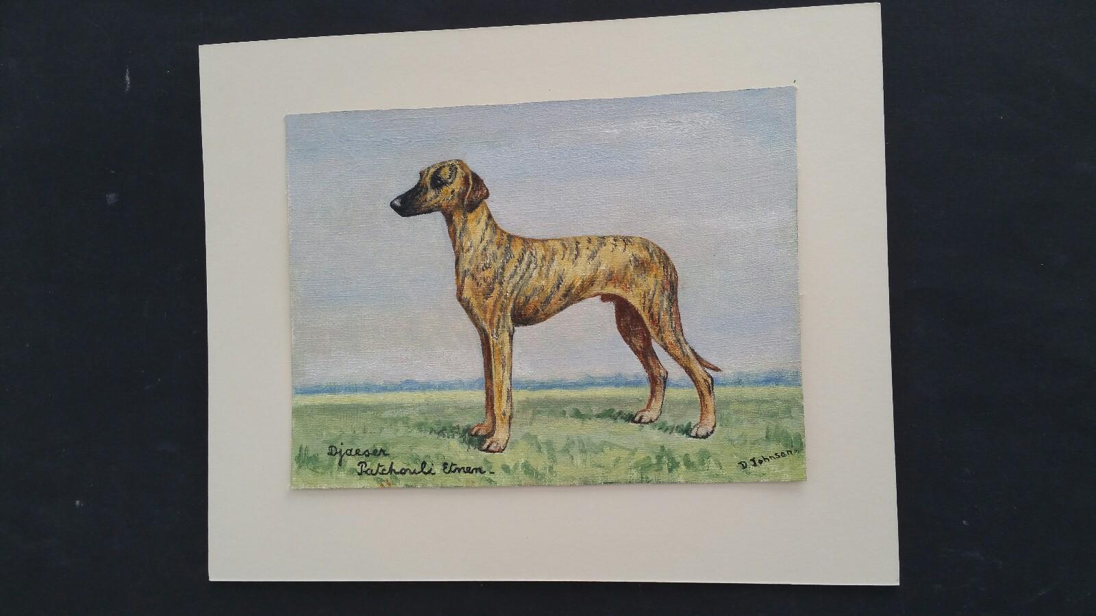 English School 20th Century Oil Painting of a Champion Sloughi Dog For Sale 2
