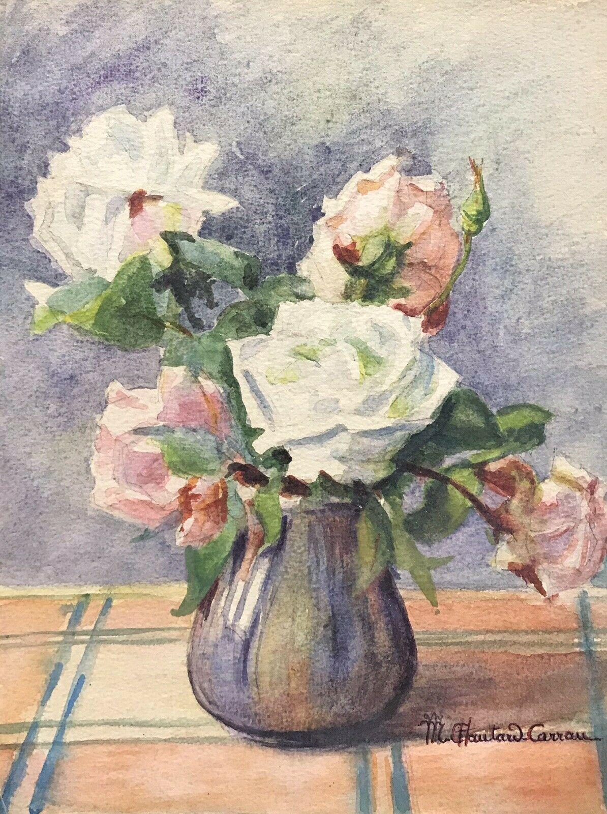 Marie-Amelie Chautard-Carreau Abstract Painting - MARIE CHAUTARD-CARREAU - FINE EARLY 20thC FRENCH IMPRESSIONIST FLOWER PAINTING