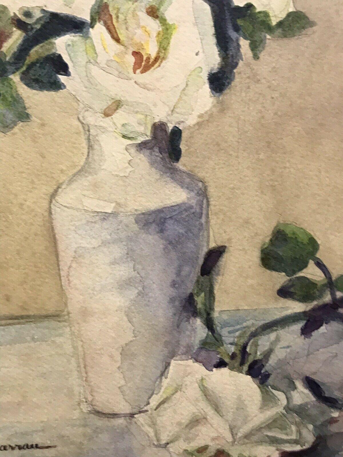 MARIE CHAUTARD-CARREAU - FINE EARLY 20thC FRENCH IMPRESSIONIST- ROSES IN VASE 2