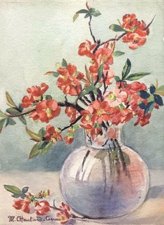 MARIE CHAUTARD-CARREAU - FINE EARLY 20thC FRENCH IMPRESSIONIST- FLOWERS IN VASE