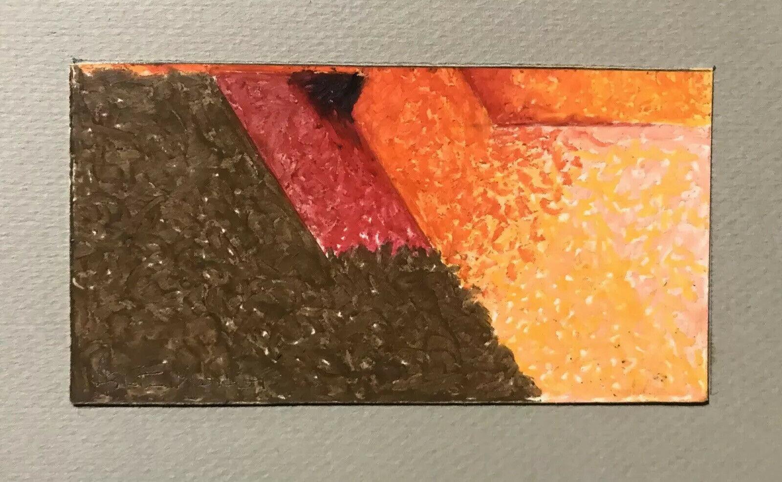 ARLETTE MARTIN (nato nel 1924) SUPERBELLA PITTURA ASSTRATTA FRANCESE ARANCIONE BRUCIATO - FIRMATA - Painting Astratto di Arlette Martin
