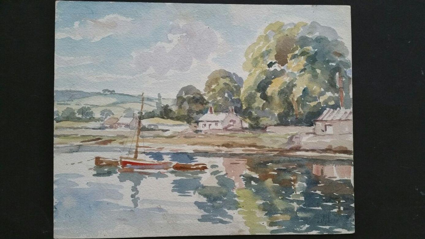 Mid 20th Century, Wales, Two Paintings of Red Wharf Bay, Coastal Anglesey For Sale 6