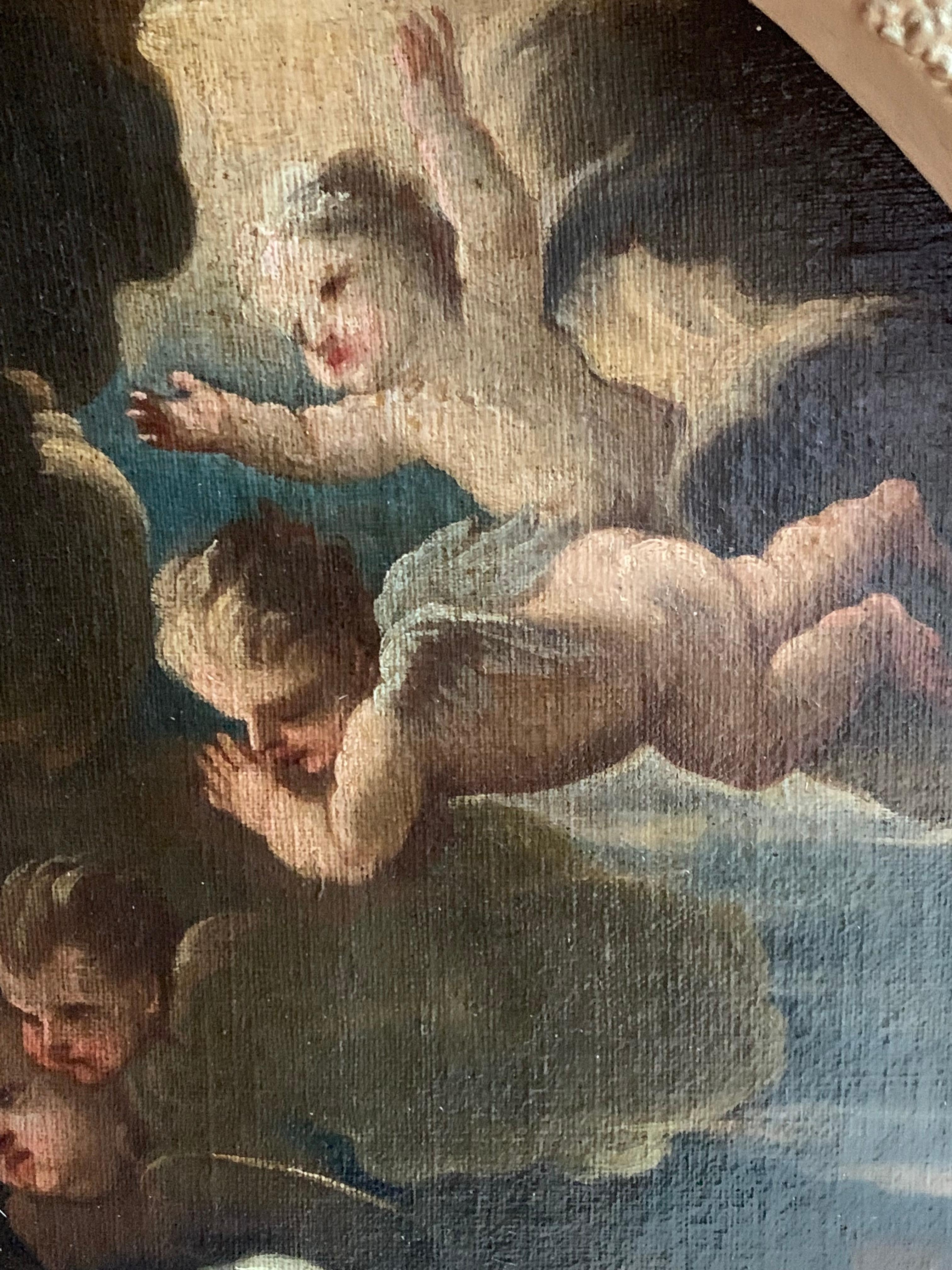 The Nativity, Large Italian Old Master Oil Painting on canvas - Brown Figurative Painting by Unknown