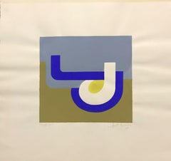 ARLETTE MARTIN (b.1924) SUPERB FRENCH GEOMETRIC ABSTRACT PAINTING -