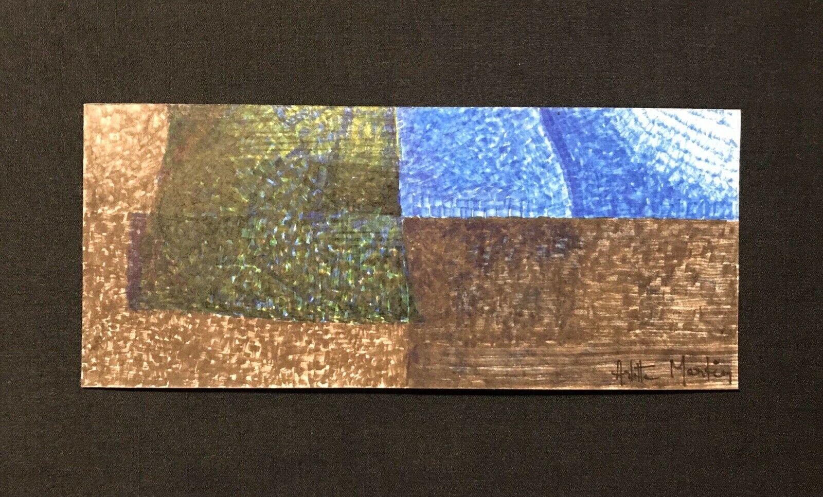 ARLETTE MARTIN (nato nel 1924) FINE PITTURA GEOMETRICA FRANCESE ASSTRATTA - FIRMATA - Painting di Arlette Martin