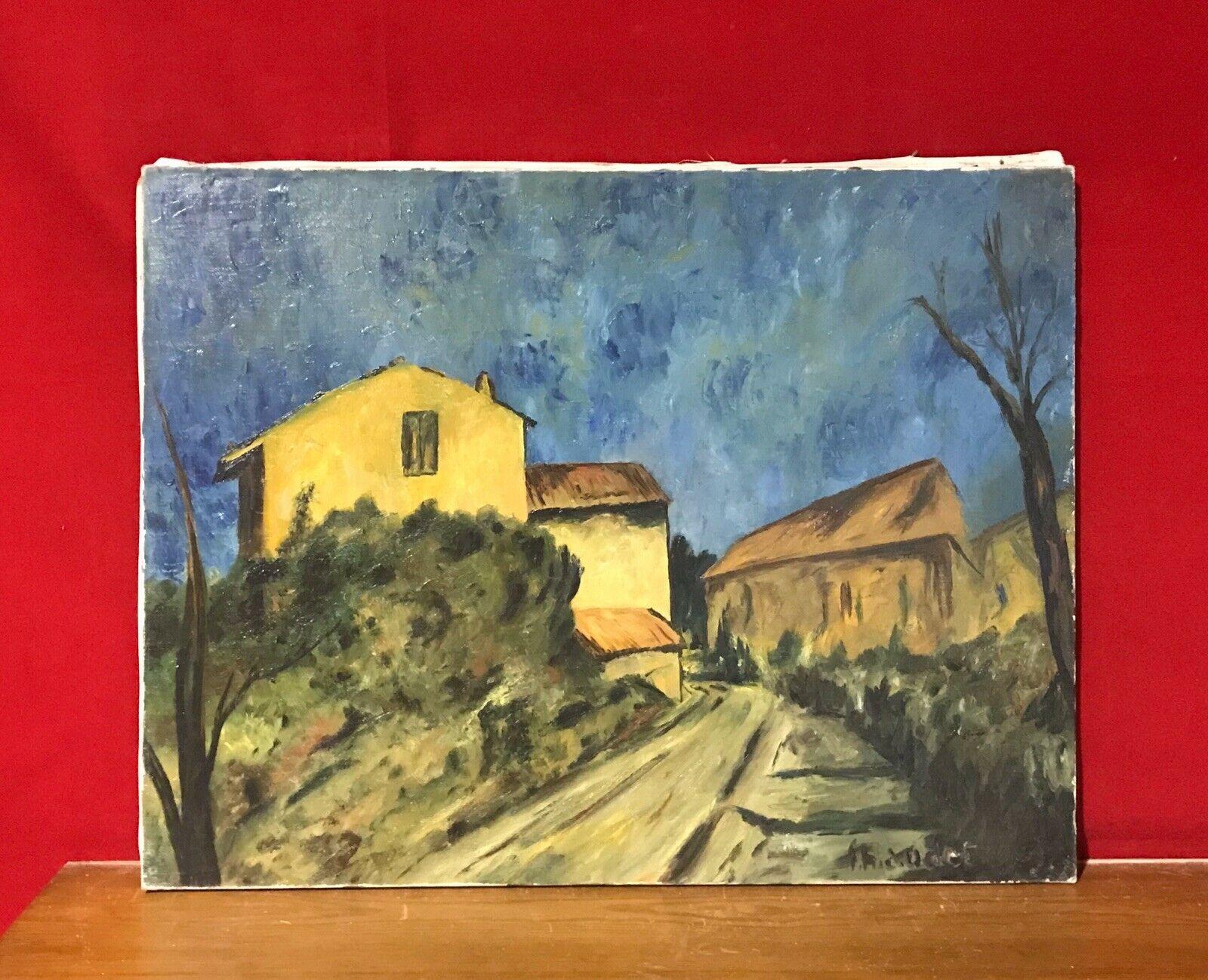 FERNAND AUDET (1923-2016) SIGNED FRENCH POST-IMPRESSIONIST OIL - PROVENCE HOUSES - Painting by Fernand Audet