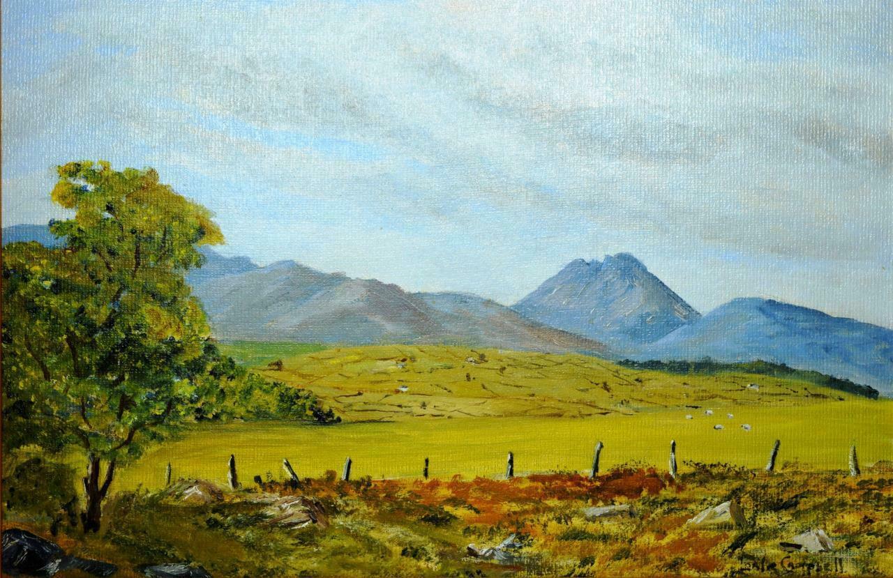 Leslie Campbell Landscape Painting - Mourne Mountains County Down Ireland Signed Original Oil Painting