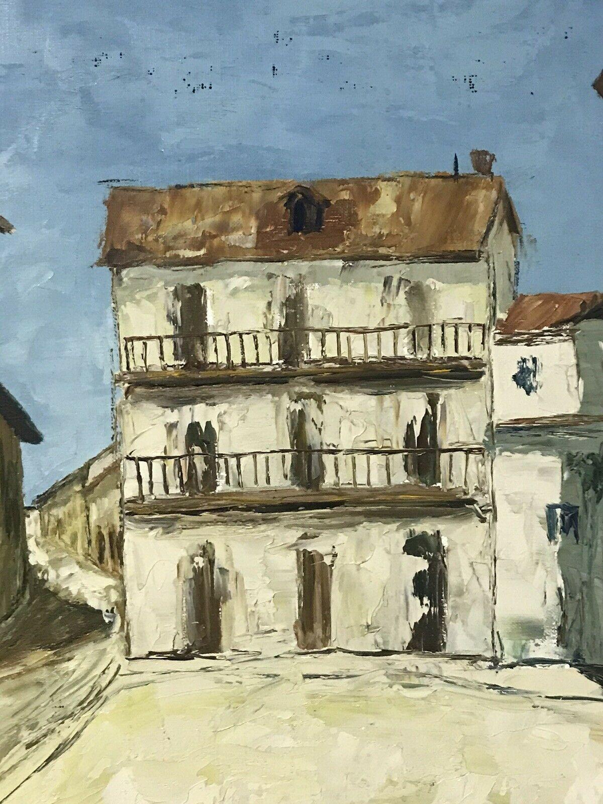 FERNAND AUDET (1923-2016) SIGNED FRENCH POST-IMPRESSIONIST OIL - THE OLD TOWN - Brown Abstract Painting by Fernand Audet