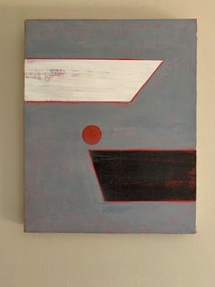 French Geometric Abstract oil painting, c.1990