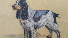 Ecole Anglaise Milieu du 20ème siècle Peinture à l'huile Chien Cocker Spaniel