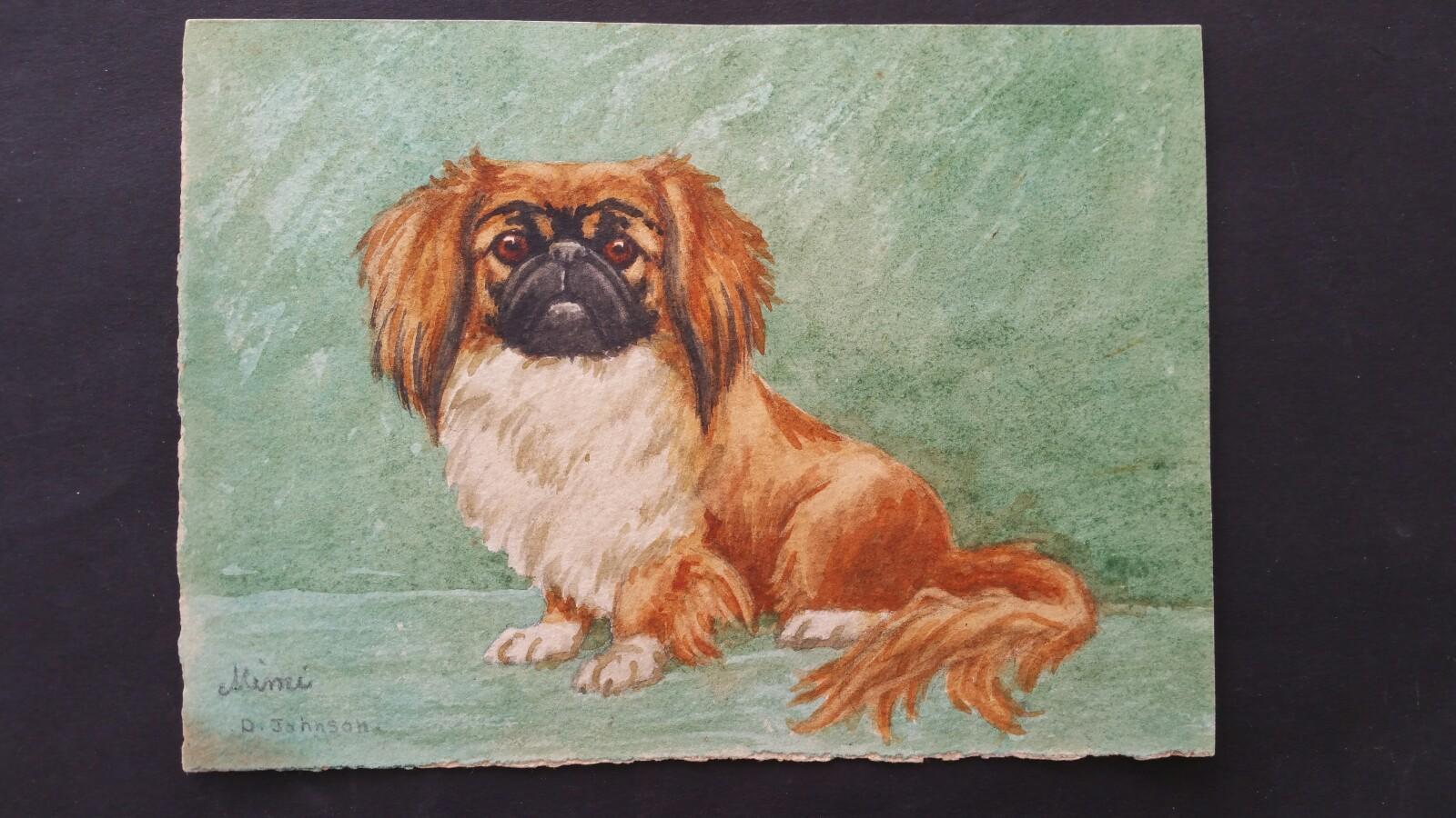 Chinesischer Pekinger Hund „Mimi“, Englische Schule des 20. Jahrhunderts – Painting von Dorothy Alexandra Johnson