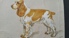 École anglaise - Peinture à l'huile du milieu du 20e siècle d'un chien Cocker Spaniel