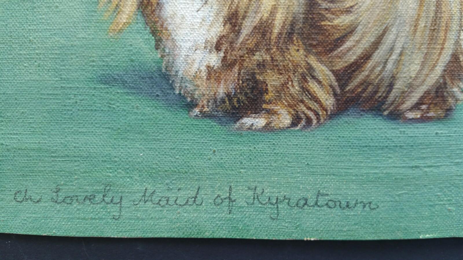 Pintura al óleo de la English School de mediados del siglo XX: Perro pequinés en venta 7