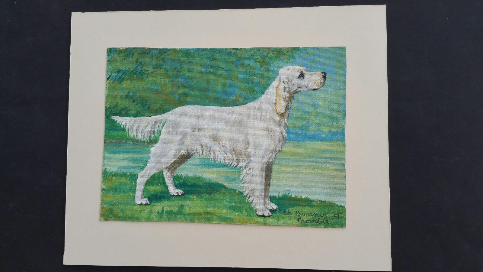 English School Mid 20th Century Oil Painting English Setter Dog Painting - Gray Animal Painting by Dorothy Alexandra Johnson
