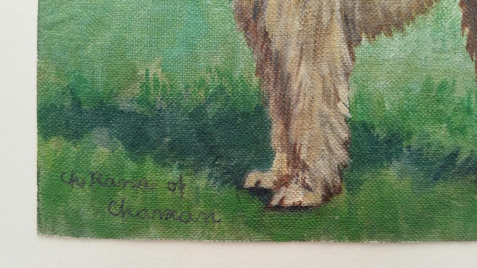 English School Mid 20th Century Oil Painting Afghan Hound Dog Painting 3