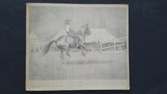 20th Century English 1930s Equestrian Sporting Art Lady on Horseback