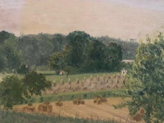 2013-1922 GENEVIEVE ZONDERVAN (1922-2013) FRENCH OIL PAINTING - HARVEST FIELDS SUMMER