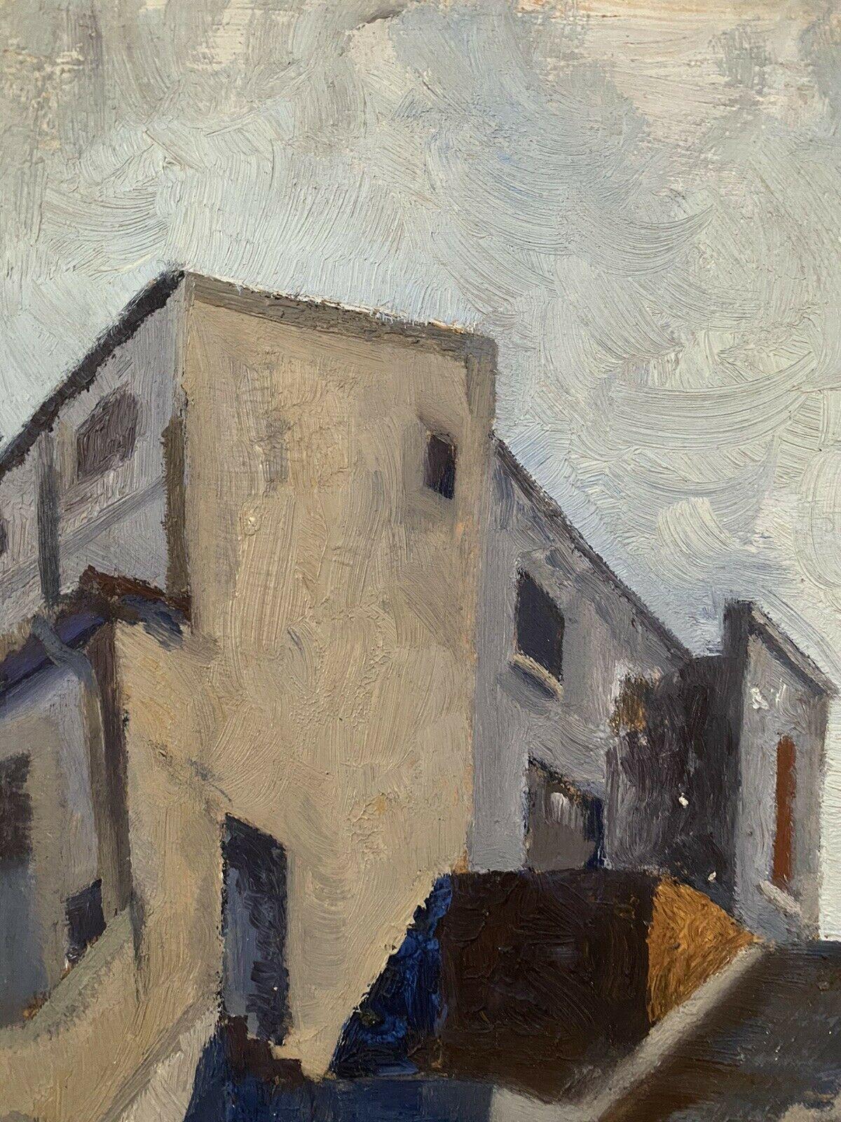 MID CENTURY FRENCH OIL PAINTING - THE OLD CITY STEPS - Post-Impressionist Painting by GENEVIEVE ZONDERVAN (1922-2013)