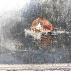 The Venetian Backwater Canal Fine Period c.1850's Oil Painting Gilt Frame