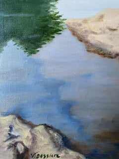 Colourful 20th Century French Impressionist Lakeland Tranquil Scene